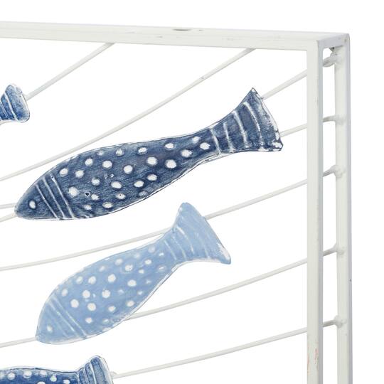 Blue Metal Coastal Wall Decor 24" x 40" x 2"